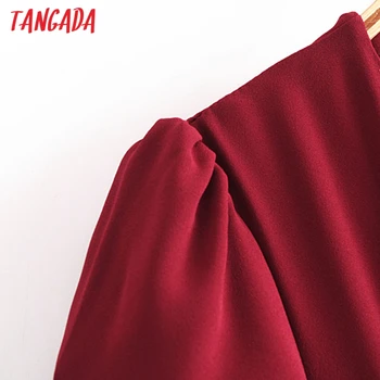 Tangada Moterų Vyno Raudona Backless Seksualus Šalis Suknelė trumpomis Rankovėmis Vintage Stiliaus Moterys 