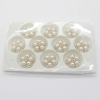Tendencija High-end 10vnt 22mm pearl gėlių kristalų mygtukas papuoštas su deimantu, apdailai naudojamos 
