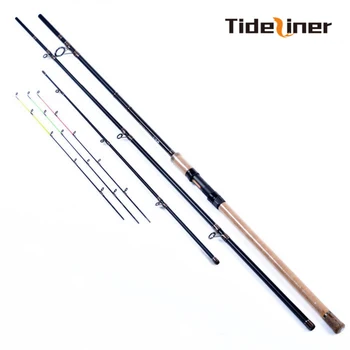 Tideliner Feeder meškere 3.6 m 3.9 m 90g-230g 3+3 trejų quivertips H M S anglies verpimo meškere Finansuojančiojo upės žvejybos įrankių