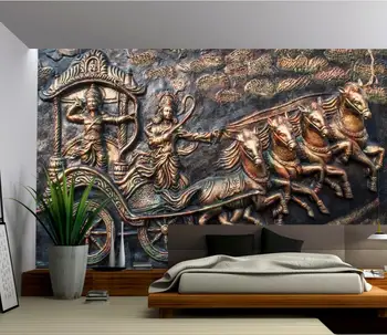 Tinkinti Tapetai sienos 3 d Indija Mahabharata Foto Tapetai Už kambarį, TV Foną, Dekoratyviniai paveikslai