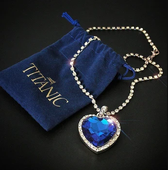 Titanikas Širdyje, Ocean blue širdies meilė amžinai pakabukas Karoliai Valentino Diena pristatyti 2021