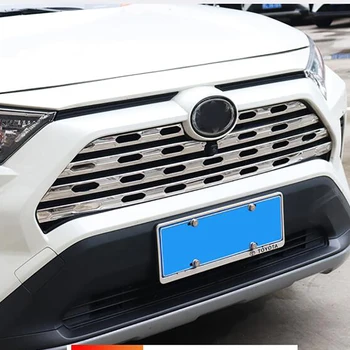 Toyota RAV4 2019 2020 iš nerūdijančio plieno, Anglies pluošto Atrodo Priekinė Viršutinė Centras, Grotelės, Grotelės, Juostelės Liejimo Apdaila Apdaila