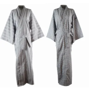 Tradicinis Japonų Vyrų Kietas Kimono Chalatai vyriški Medvilniniai Chalatai Yukata Vyrai, Vonia, Chalatas Kimono Sleepwear su Diržo 72104
