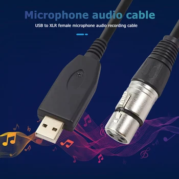 USB Mikrofono Kabelis USB Vyras į 3-Pin XLR Female Garso Kabelio Adapteris Keitiklis, Laido Priemonė Įrašymo Karaoke Dainavimas