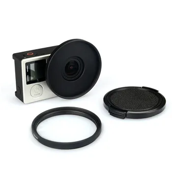 UV Objektyvo Filtras 52mm + Lydinio Adapterio Žiedas + Objektyvo Dangtelis apsaugos Gopro Hero 3 3+ 4 Aksesuarų Rinkinys