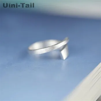 Uini-Uodega karšto naujas 925 sterlingas sidabro Korėja paprastu būdu geometrinis atidarymo žiedas banga temperamentas matinis asmenybės žiedas GN973