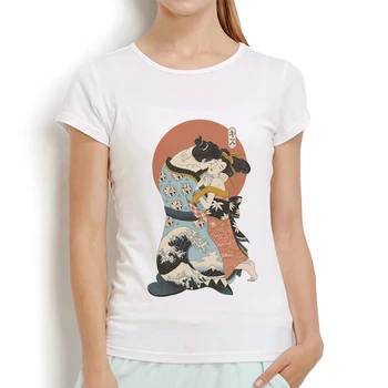 Ukiyoe stiliaus garsaus Bučinys Gustav Klimt cool marškinėliai moterims vasaros naują atsitiktinis trumpomis rankovėmis marškinėlius femme kawaii streetwear