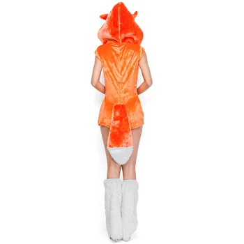 Umorden Orange Seksualus Gyvūnų Didelis Tail Fox Kostiumas Moterims Suaugusiųjų Cosplay Išgalvotas disfrace Jumpsuit Helovinas Kostiumai Šalis