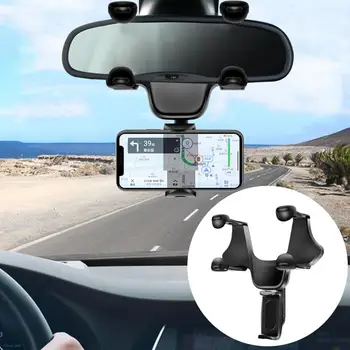 Universalus 360° Automobilio galinio vaizdo Veidrodėlio tvirtinimo Stovas Laikiklis Lopšys Mobilųjį Telefoną, GPS Automobilinio Galinio vaizdo Veidrodėlio Laikiklis