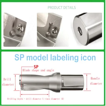 UŽ 35.5-40mm Aukšto Tikslumo CNC gręžimo 2D pjovimo U ieskoti karbido įdėklai SPMG 110408 grąžtai, įrankiai 36 37 38 39