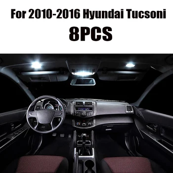 Už 2005-2019 Hyundai Tucson Baltos spalvos automobilių reikmenys Canbus Klaidų, LED Interjero Šviesos Skaitymo Šviesos Rinkinys Žemėlapis Dome Licencijos Lempos