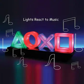Už PS4 Žaidimo Piktogramą Lempos Neoninis Ženklas Garso Valdymo Dekoratyvinės Lempos Spalvinga Žiburiai Žaidimas, Šviestuvai, LED Šviesos