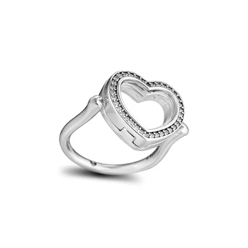 Uždegimo Širdies Apranga Žiedas Autentiški 925 Sterlingas sidabro Papuošalai Žiedas Moters Europos Stiliaus Sidabro Žiedai, Papuošalai Priėmimo