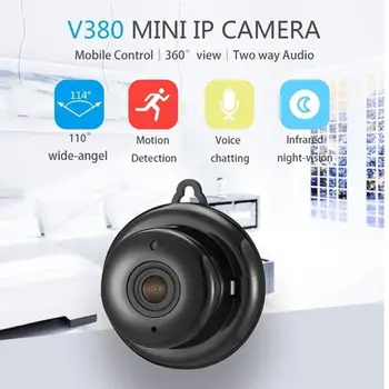 V380 Mini Kamera, Wifi 1080P HD IP vaizdo Kamera Wireless CCTV Infraraudonųjų spindulių Naktinis Matymas, Judesio Aptikimas Garso Motion Tracker Home Security
