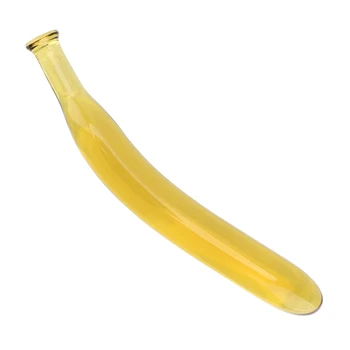 VATINE Baklažano Bananų Dildo Sekso Žaislais Vyrams, Moterims, Stiklo Karoliukai Butt Plug Vaisių, Daržovių Analinis Kaištis