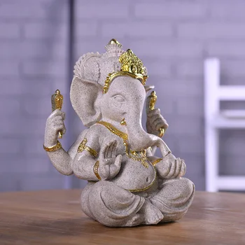VILEAD Pobūdžio Smiltainio Indijos Dramblių Dievas Statulėlės Indijos Ganeša Figūrėlės Indų Fengshui Dramblys-Vadovauja Dievas Buda
