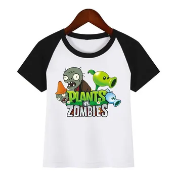 Vaikai, Augalai Vs Zombies Cartoon O-Neck T Shirt Tees Vasaros Viršūnes Vaikus Mergina T-Shirt Berniuko Ir Mergaitės Drabužiai.