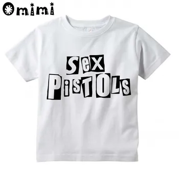 Vaikai Punk rock Pistoletai prarasti Dizainas, Stalviršiai, Berniukų/Mergaičių Atsitiktinis Marškinėliai Vaikams Cool White T-Shirt