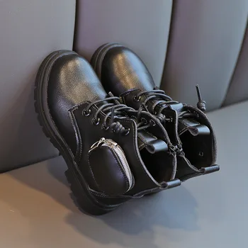 Vaikai batai Martin Batai Mergaičių Kietas 2021 odos maišas vaikų batai Britų stiliaus minkštas apačioje PU odos batus neslidžiais