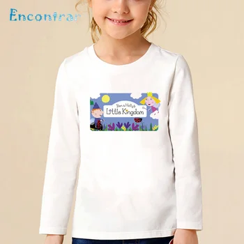 Vaikams, Cartoon Spausdinti Ben Ir Holas Karalystės Juokingi marškinėliai Vaikams Mielas Atsitiktinis Viršūnes Kūdikių Berniukų/Mergaičių Long Sleeve T shirt,LKP5038
