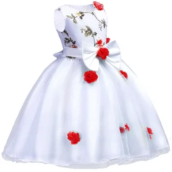 Vaikas Mergina Bamblys Gėlių Lankas Princesė Dress Gimtadienio Konkurso Vestuves Bridesmaid Suknelę Bowknot Kamuolys Suknelė Mergaitėms Suknelė 3-11Y