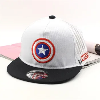 Vaikų Hip-Hop Bžūp Kapitonas Amerika Logotipas Siuvinėjimas Vaikų Akių bžūp Beisbolo kepuraitę Mados 3-10 Berniukų, Mergaičių Saulės Skrybėlę