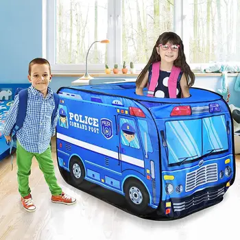 Vaikų Pop Up Play Palapinė Žaislas, Sulankstomas Playhouse Medžiaga Gaisro Sunkvežimių Policijos Automobilių Žaidimas Namo Autobusų Apsimesti Žaisti Žaislas Prop