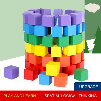 Vaikų Švietimo Žaislai, Statyba Blokai Kubo Geometrijos Mediniai Magnetiniai Montessori Matematikos Mokymo Švietimo Žaislai Vaikams