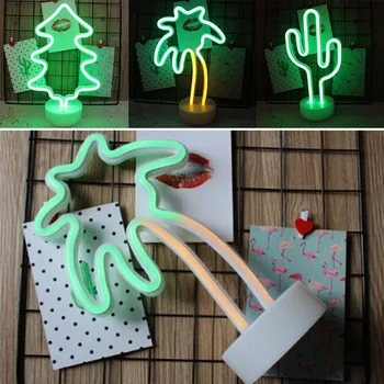 Vaivorykštė Led Neon Light Pasirašyti Atostogų Kalėdos Šalis, Vestuvių Papuošalai, Vaikų Kambarys Namų Dekoro Kaktusas Vienaragis