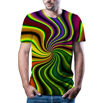 Vasaros 2020 naujas abstrakčias vizualinis 3D modelį, atsitiktinis marškinėliai mados T-shirt 3D spausdinimo greitai džiūsta T-shirt