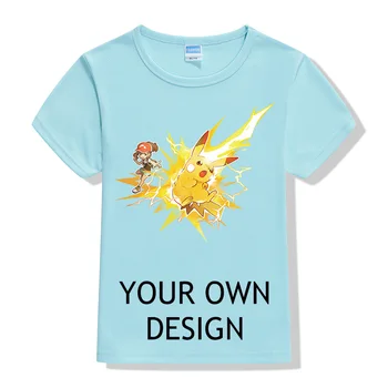 Vasaros Berniukai & Mergaites T-shirts Custom Print Cartoon Savo Dizainą Vaikams Laisvalaikio Trumpas Rankovės Tshirts Spausdinimo Vaikų Drabužiai