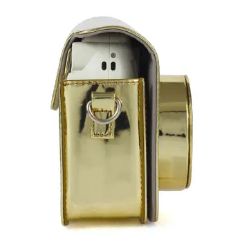 Veidrodis aukso fotoaparato Krepšys Holografinis Šviečia Lazeris Momentinis Fotoaparatas Dirželis per Petį Krepšys Protector Cover Dėklas skirtas Polaroid Mini W91A