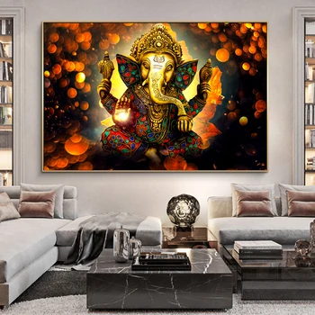 Viešpats Ganeša Drobės, Paveikslai ant Sienų, Menas, Plakatų Ir grafikos Induizmo Dievų Drobė Meno Nuotraukas Ganesh Meno Plakatai Namų Dekoro