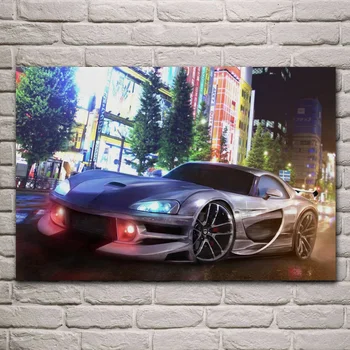 Viper Superautomobilį SRT10 raumenų sporto automobiliu miesto naktinis audinys plakatas kambarį namo sienos dekoratyvinis drobės, šilko meno spausdinti ME233