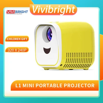 Vivibright L1 Naują Mini Projektorių USB Vaikų Nešiojamų Projektorių 1000 Liumenų Mikro Vaizdo Projektorius 320x240p Šeimos