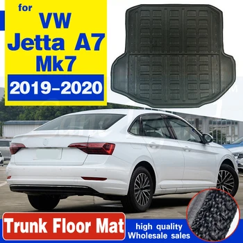 Volkswagen VW Jetta A7 Mk7 7 2019~2020 Įkrovos Kilimėlis Galiniai bagažo skyriaus Įdėklas Krovinių Grindų Dėklas Kilimų, Purvo Trinkelėmis Guard Raštas Priedai
