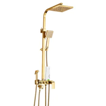 Vonios kambarys golden shower nustatyti lietaus dušo aukso prabangus vonios dušo maišytuvas nustatyti aukso Vonia, Dušas, karštas ir šaltas Maišytuvas rinkinys
