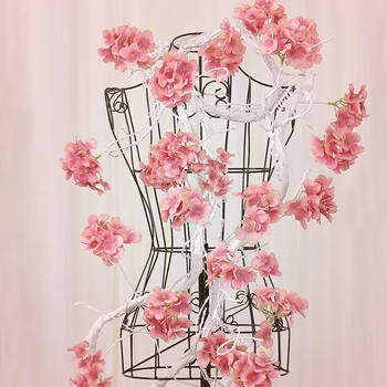 Vynuogių apdailos šilko hydrangea vynuogių šalies romantiška sienos gėlių pintais šilko girliandas dirbtinių gėlių vainikas vestuvių dekoravimas