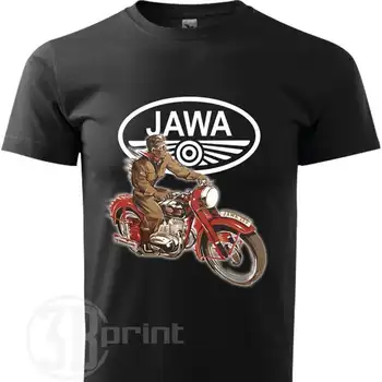 Vyrai Motociklų Retro T-Shirt Jawa Medvilnės 2019 Mados Unisex Tee
