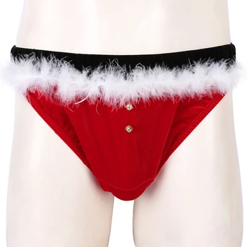 Vyrai apatinis Trikotažas T-atgal Bikini apatinės Kelnės Apatiniai Bailys Kelnaitės Kostiumas Seksualus Vyras Kalėdų Cosplay G-Strings Dirželius Kalėdos Kelnės