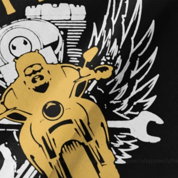 Vyras Su Motociklu T-Shirts Mens Unikalus Trumpas Rankovės Crewneck Vyrų Vasaros T Shirts Derliaus Ieško Drabužių