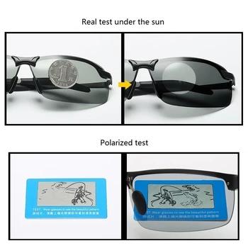 Vyriški Photochromic Poliarizuoti Akiniai nuo saulės Vyrų Vairavimo Chameleonas Taurės Vyrų keičia Spalvą Saulės Akiniai Žvejybos Dieną Naktinio Matymo UV