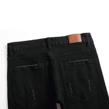 Vyriškos Kelnės Streetwear Jeans Black Slim Džinsinio audinio Kelnės Dviratininkas Aukštos Kokybės Vyriška Atsitiktinis Dizainerio Kankina Patogus Išplėstinė