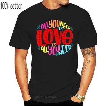 Vyrų Medvilnės Pagrindinio Stiliaus Hip-Hop ' O Neck T Shirt Viskas ko Jums Reikia-Tai Meilė, Muzika Marškinėliai Biblijos Citata Daina Lyrict Marškinėliai Verslo