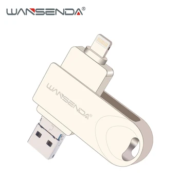 WANSENDA USB 3.0 Flash Drive, OTG Pen Diskas 128GB 64GB 32GB 16GB 8GB Micro USB 3.0, skirta 
