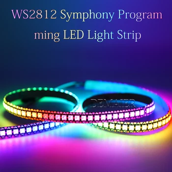 WS2812B Smart led pikselių RGB streifen licht , 1m/144led schwarz/Weiß PCB Wasserdicht IP30/65/67 DC5V WS2812 Adressierbaren