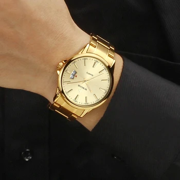 WWOOR Prekės Prabangių Vyrų Laikrodžiai Kvarcinis Analoginis Japonija Judėjimo Datą Laikrodis Vyrų Vandeniui Nerūdijančio Plieno Riešo Žiūrėti Aukso Vyrams