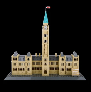 Wange Garsaus Architektūros Blokai Kūrybos Pasaulyje Serija 608pcs Statybos Kanados Parlamento Plytų Vaikas Žaislai, Dovanos
