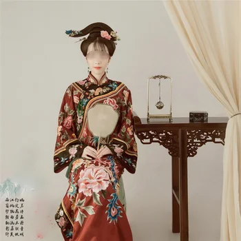 Wu Tou Sha Čing Dinastija Princesė Qifu Kostiumas Super Aukštos Kokybės Subtilus Siuvinėjimas Kostiumas Hanfu Moterims TV Žaisti Hanfu