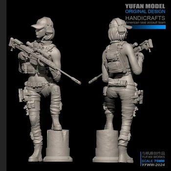 YUFan Modelis 1/24 Moterų snaiperis dervos kareivis savarankiškai surinkti (75mm)YFWW-2024